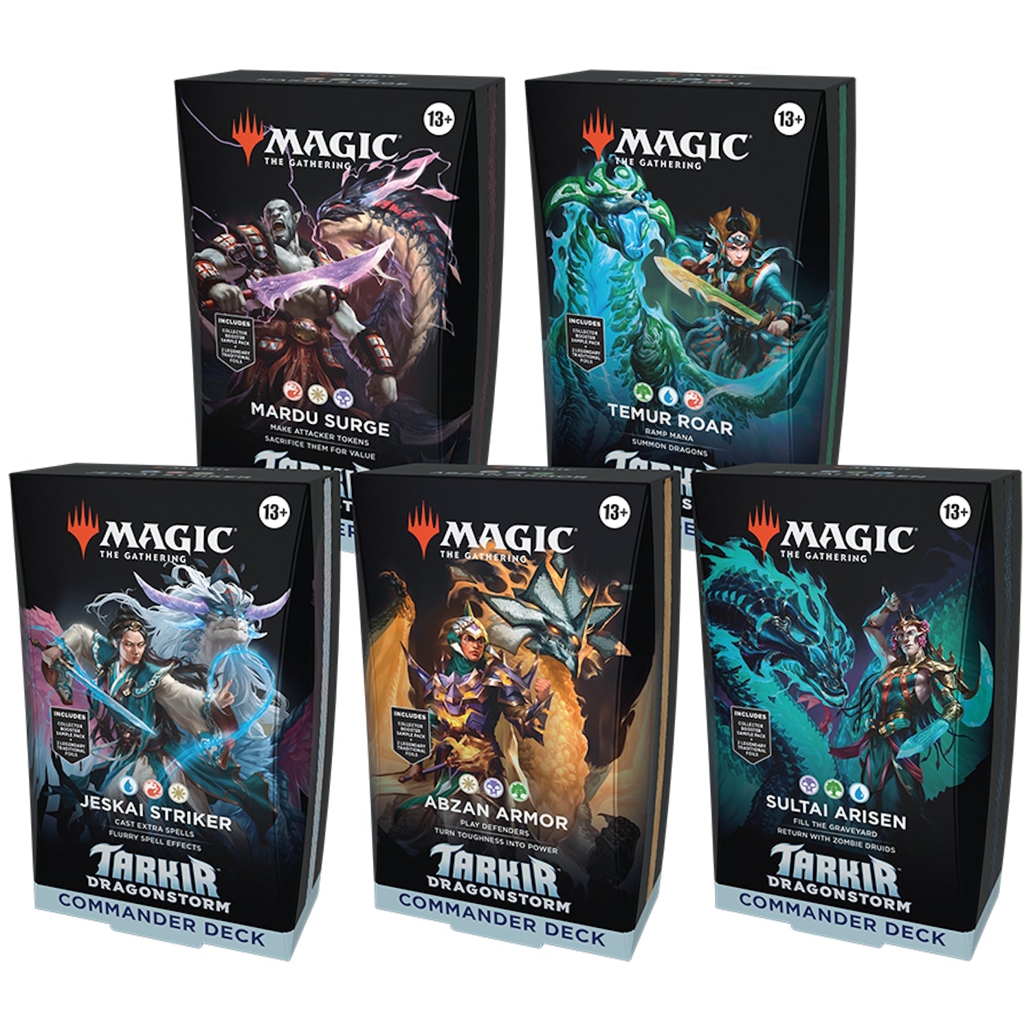 Magic: The Gathering MTG TCG: Tarkir Dragonstorm Commander - Set of 5 Decks